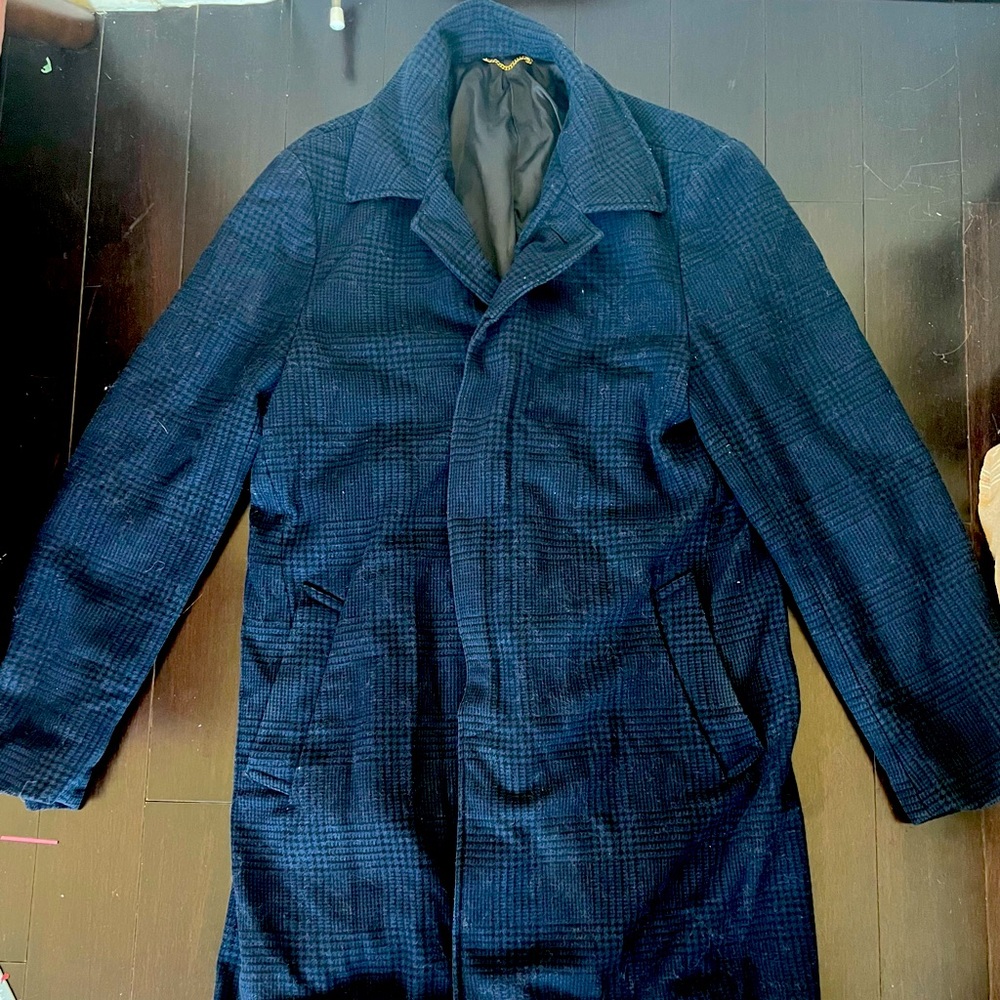 GURTEEN Men’s Navy Plaid Jacket